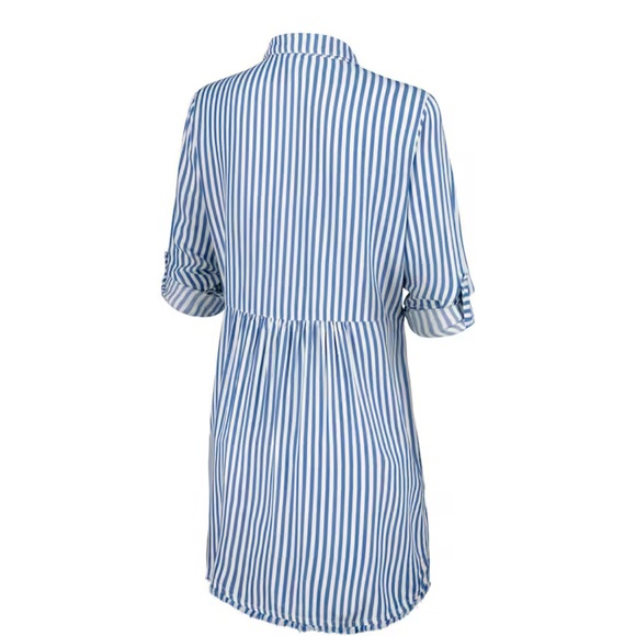 Ladies XL Tommy Bahama Blue White Chambray Dress Pockets, Buttons up - Picture 1 of 8